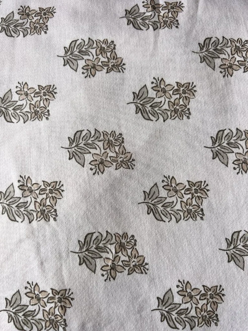 SHABBY CHIC 2-Pc KING Sheet Set 100% Cotton Brown Tan Flowers Cottage Garden